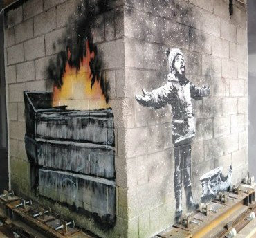 Making way for Banksy – How EYG played its part as ‘Seasons Greetings’ artwork was moved to Port Talbot art gallery