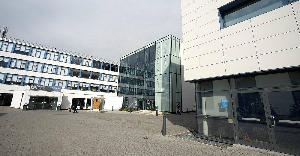 Aluminium curtain walling and windows on a modern college building