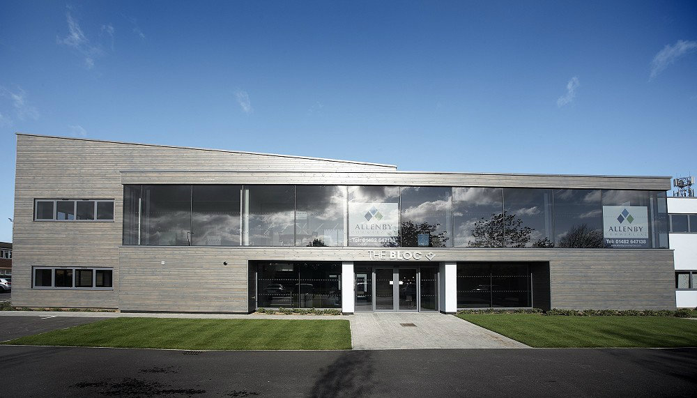 Aluminium windows and curtain walling on new office block