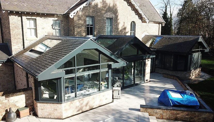 Aluminium curtain walling and sliding doors installed on luxury house renovation