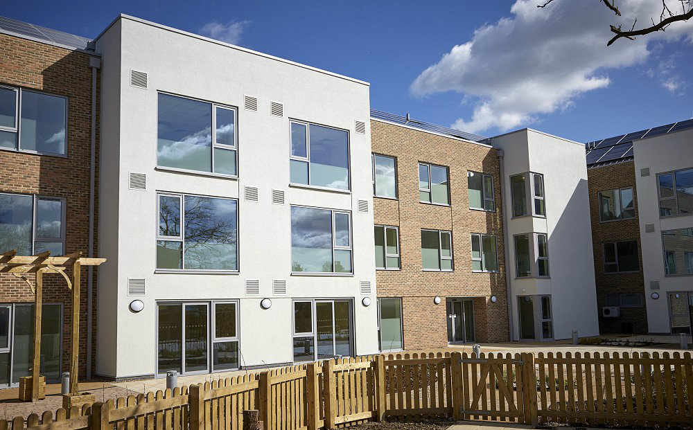 Aluminium windows, doors and curtain walling on a London care home development