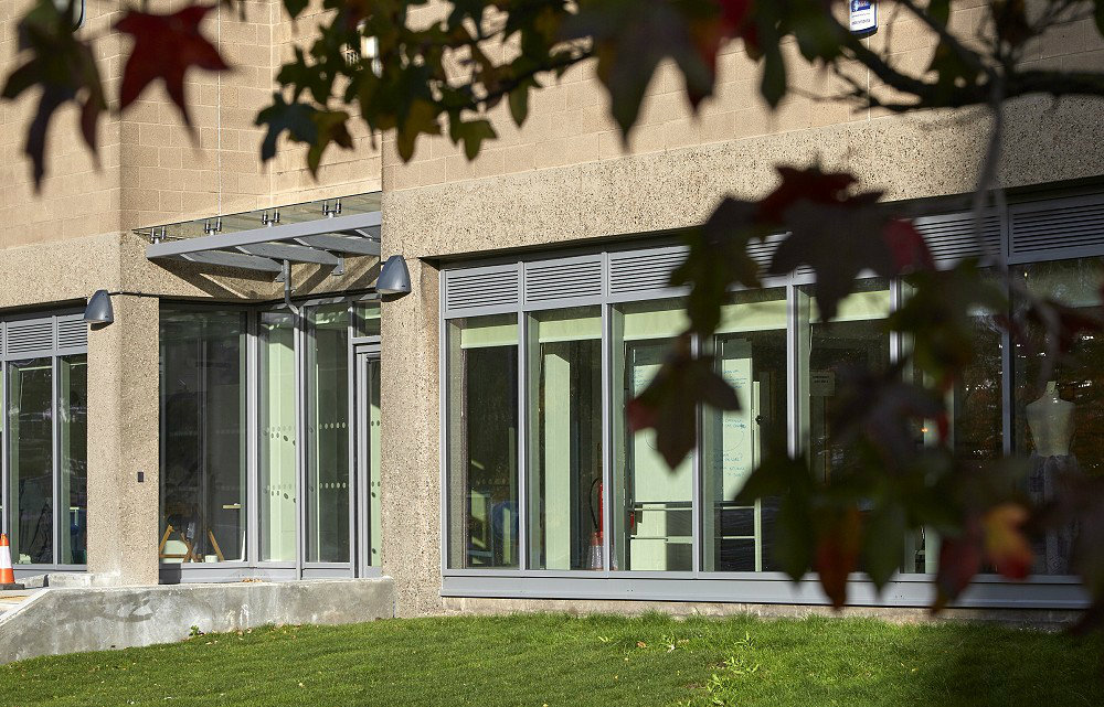 Aluminium doors at a college building