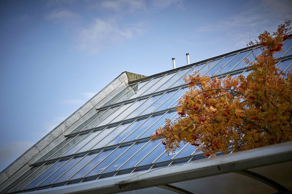 Curtain walling on college building