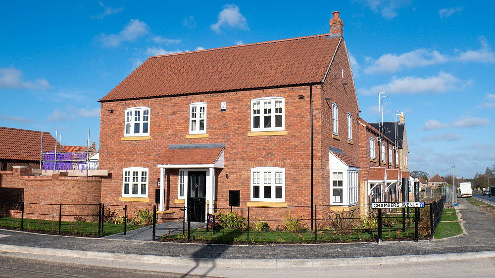 Composite front doors and UPVC windows on newbuild property development