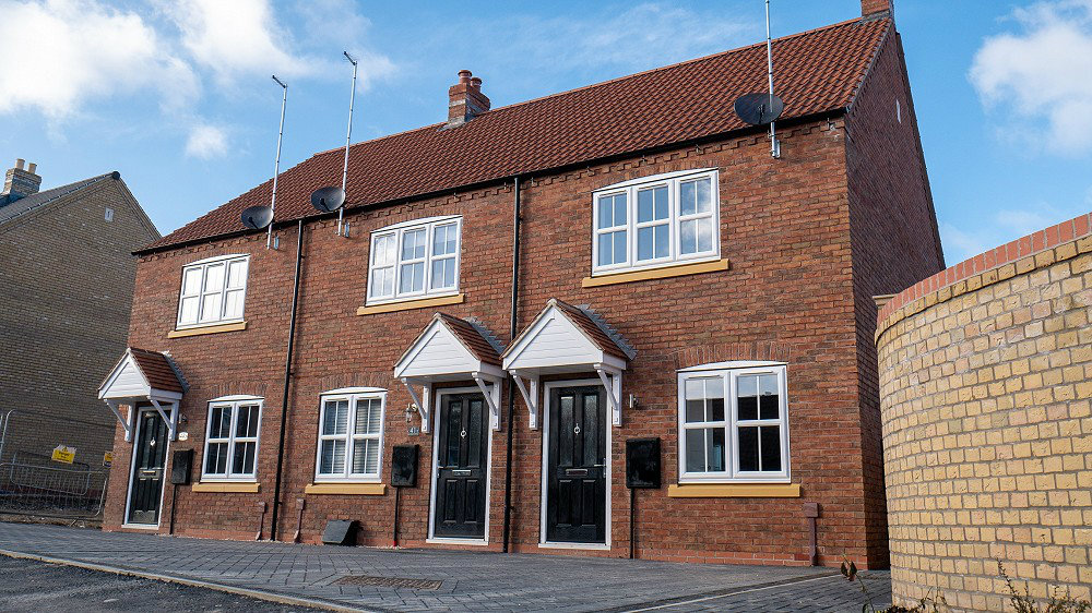 Composite front doors and UPVC windows on newbuild homes