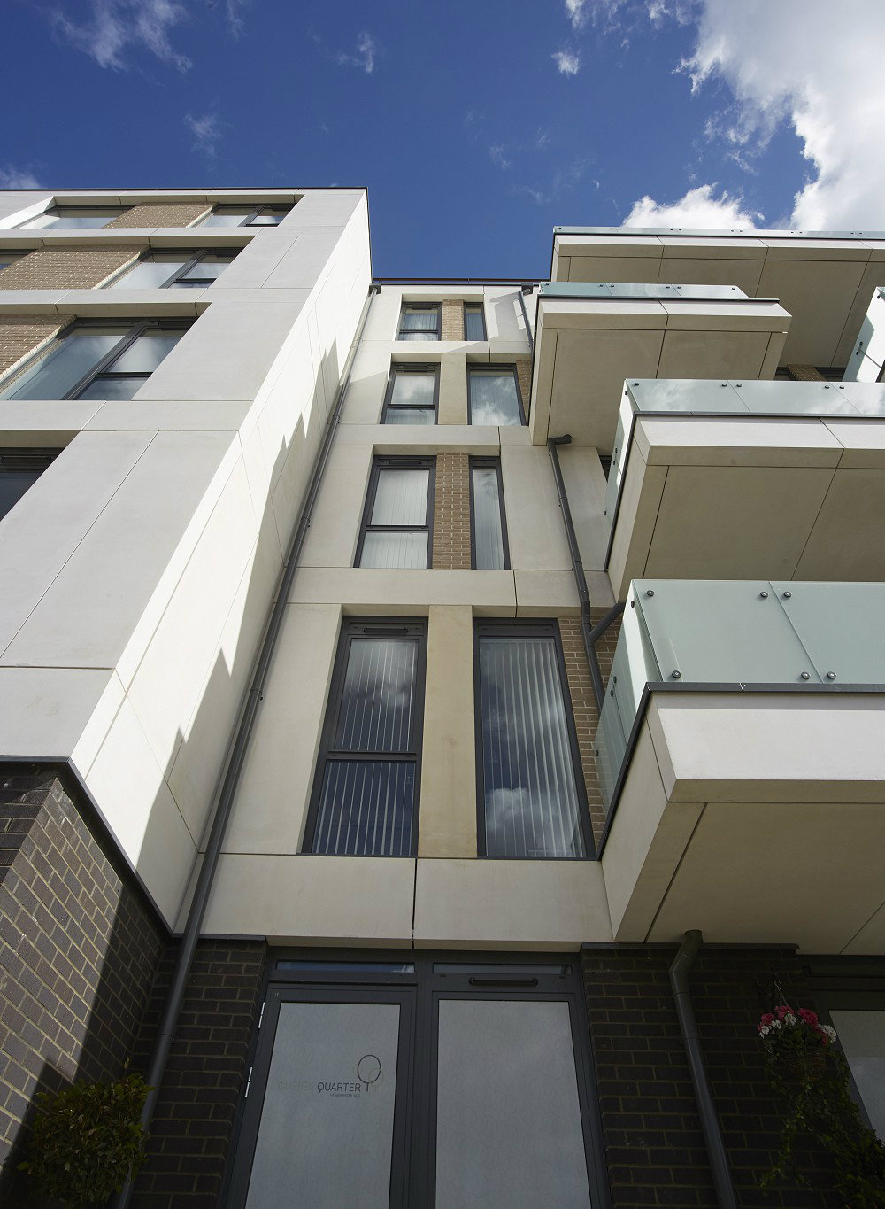 Curtain walling screens on apartment development