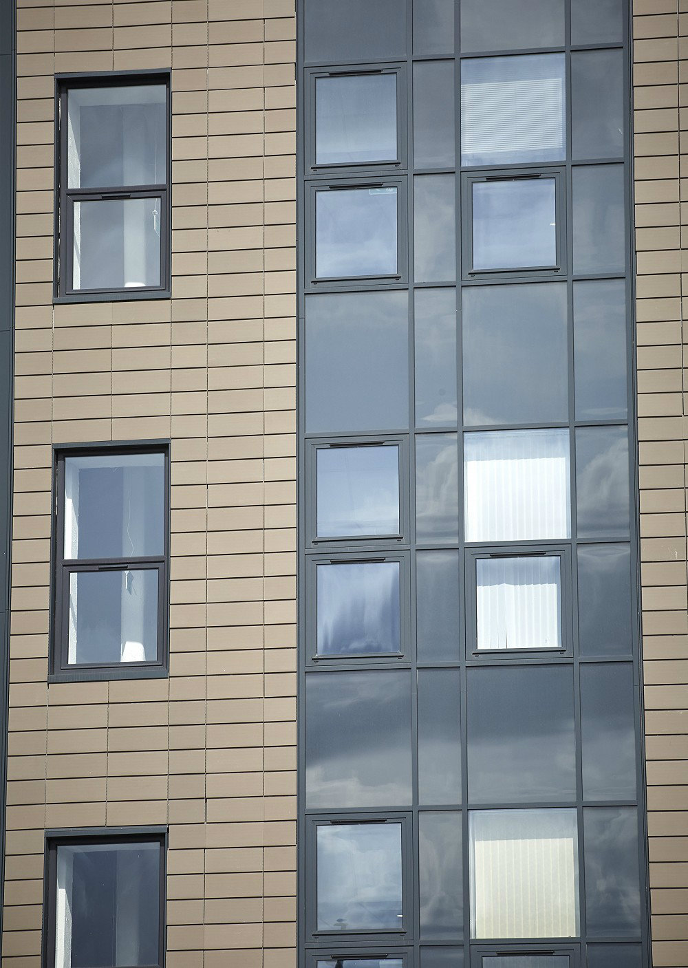 Aluminium windows and curtain walling on new housing development