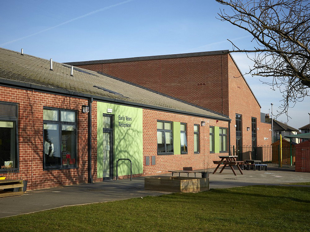 Aluminium windows and doors on a Hull school